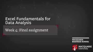 Excel Fundamentals for Data Analysis: Week 4
