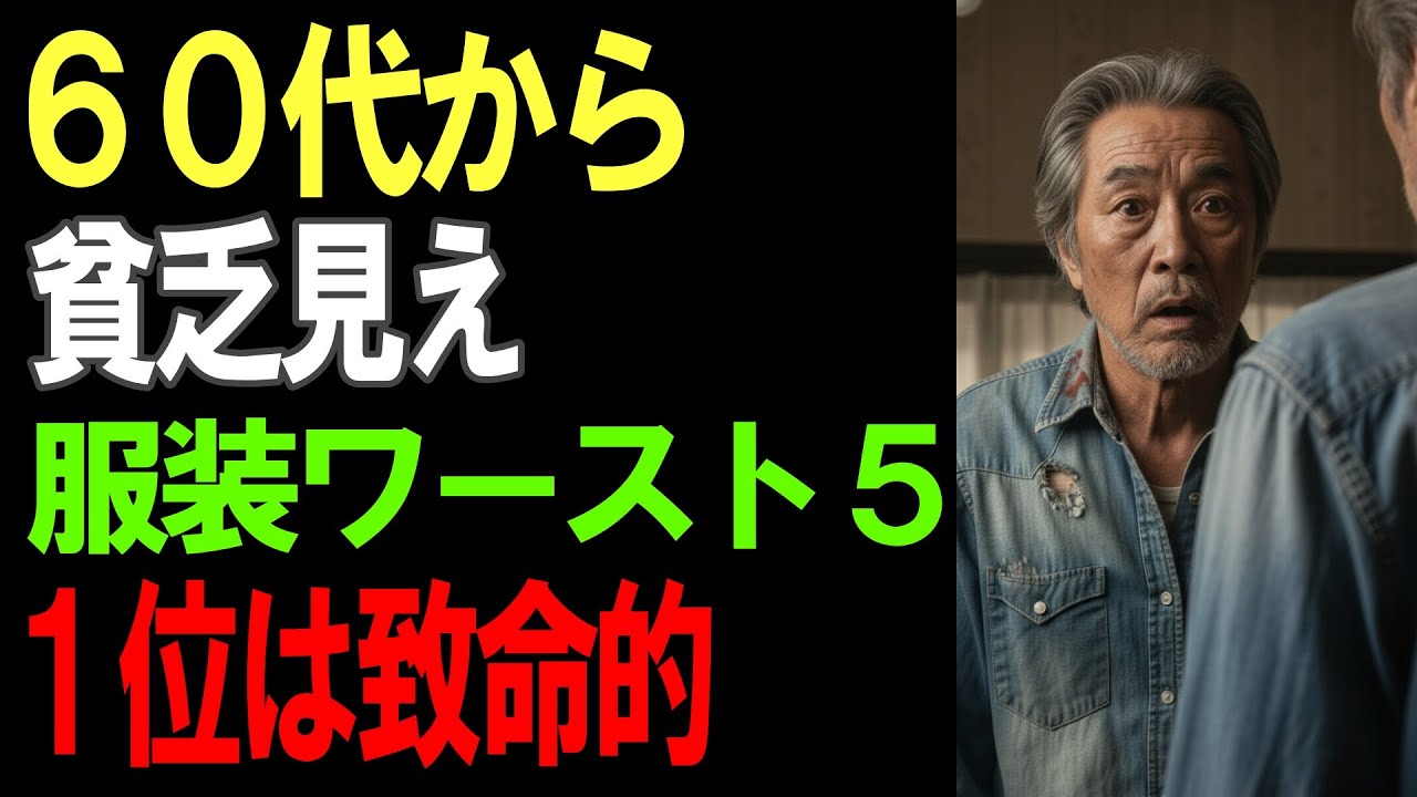 【60代から要注意】貧乏に見られる服装ワースト5｜清潔感で損を止める