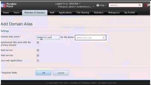 How to create domain aliases in Plesk 11