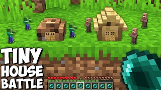 I look this TINY HOUSE BATTLE in My Minecraft World !!! Smallest New Base Village Challenge !!!