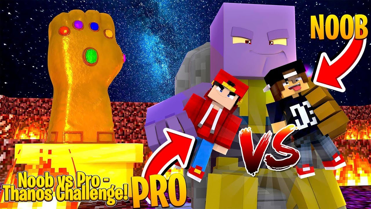 Minecraft Noob Vs Pro Thanos Infinity Gauntlet Challenge - infinity gauntlet roblox noob