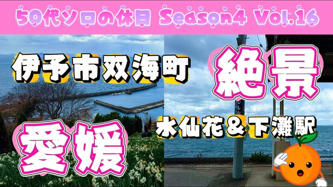 【50代ソロの休日】絶景スポット！下灘駅＆水仙！