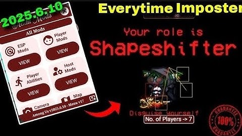 Among Us Mod Menu Latest version 🔥 || Everytime Impostor !!!
