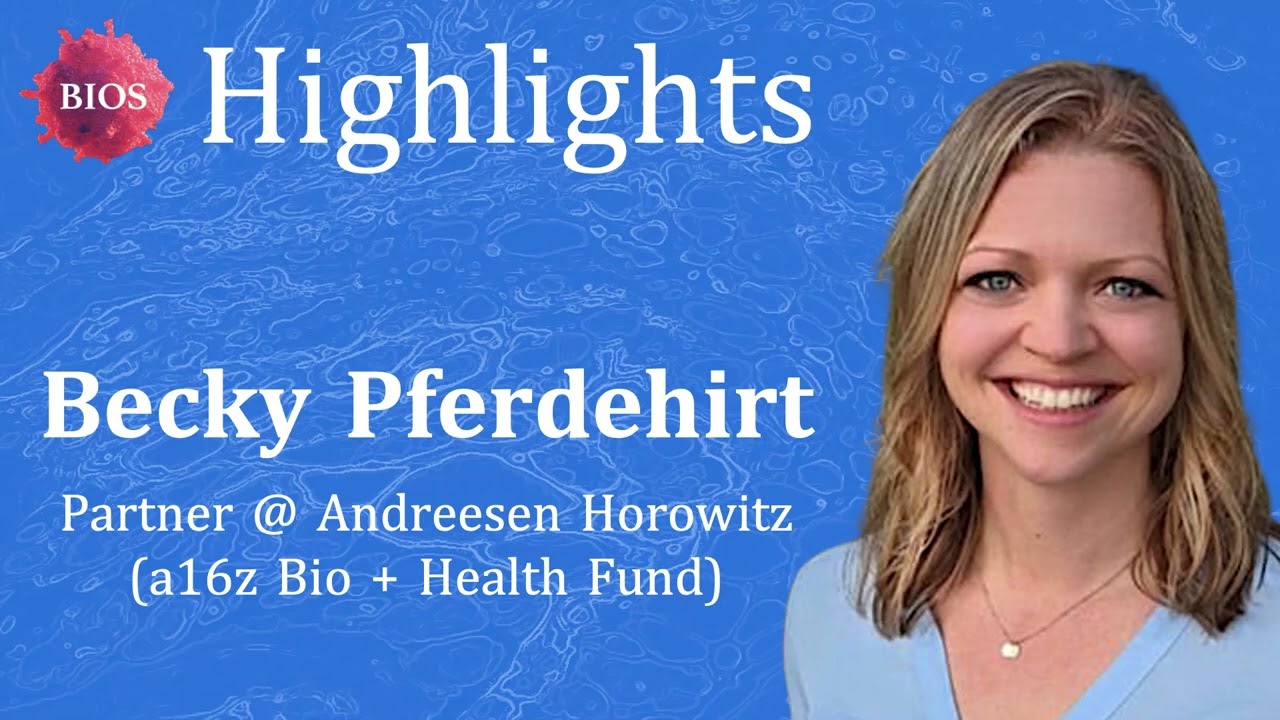 What VC Can Learn From Pharma 💊 w/ Becky Pferdehirt - Partner @ a16z Bio +  Health Fund | BIOS