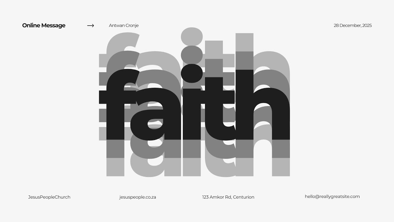 Faith 2026 | Antwan Cronje | Online Message