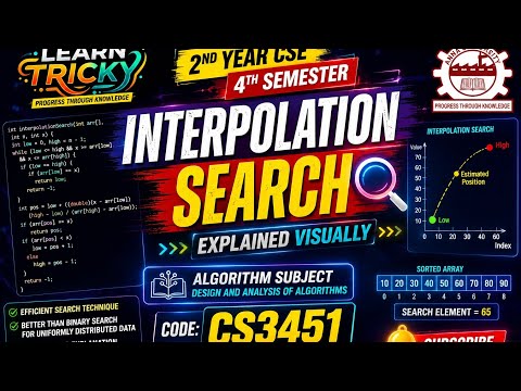 INTERPOLATION SEARCH || CS301 ||  explanation in tamil||#learntricky#tamil #algorithm#interpolation
