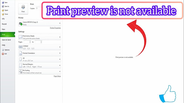 Lỗi in excel print preview is not available năm 2024