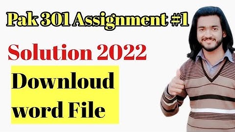 pak301 assignment 1 solution 2022