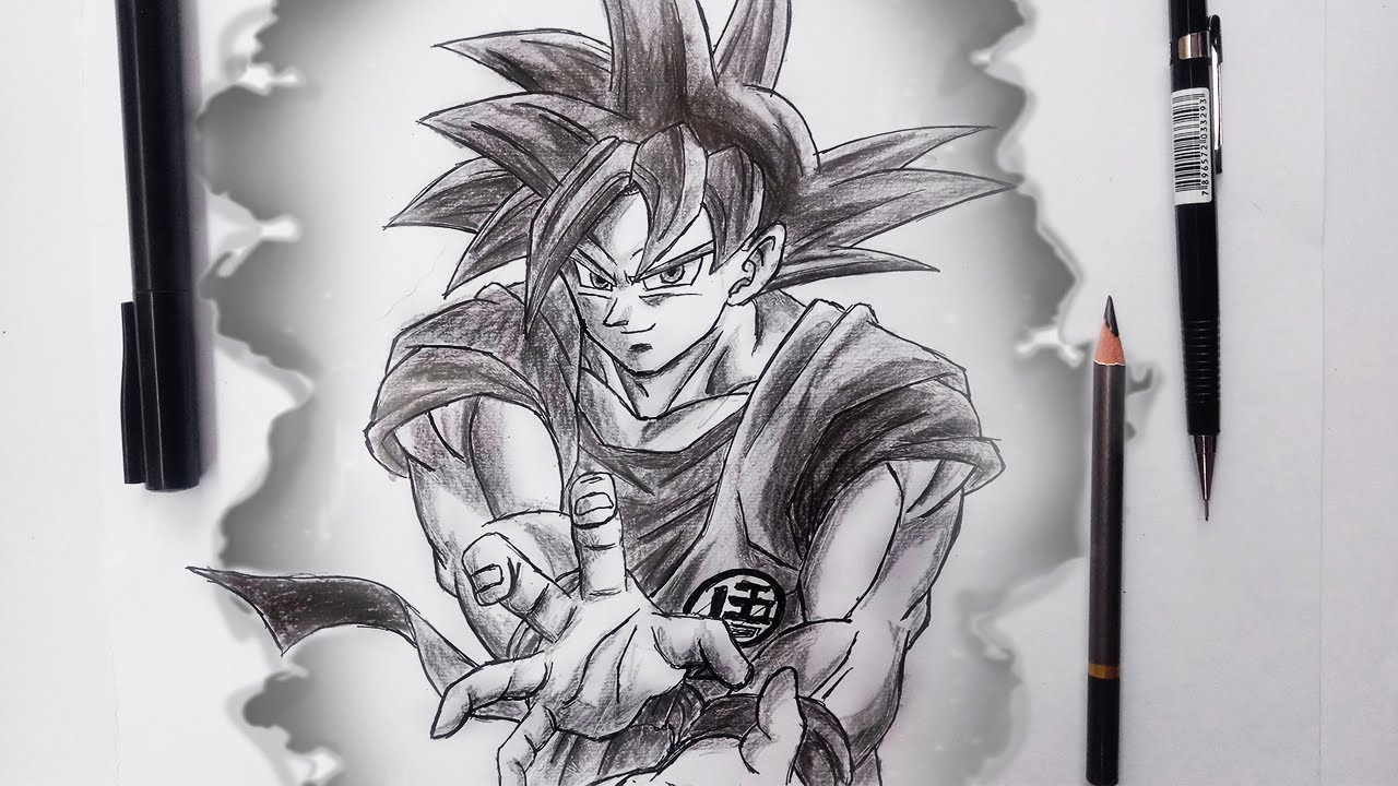 Como Desenhar Goku God ( Deus) - How To Draw Goku God ( Passo a