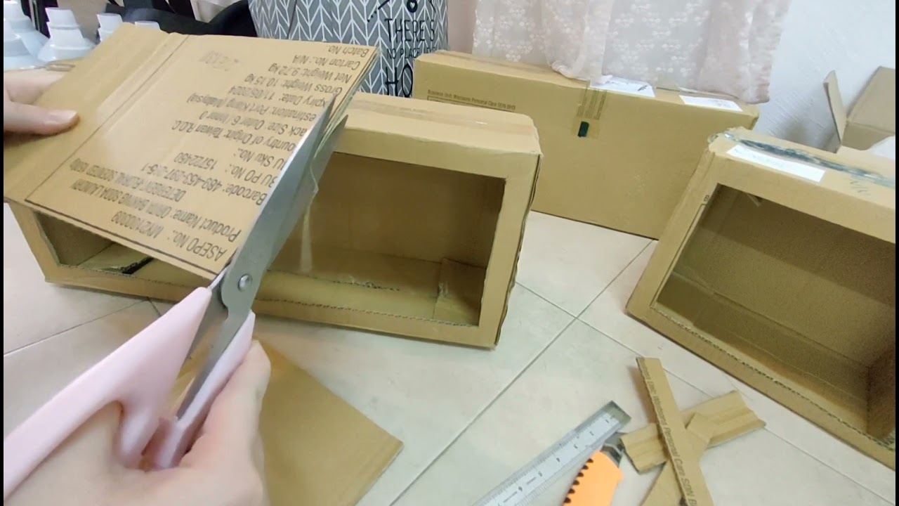 没有的纸箱不要丢可以做成收纳柜 #废物利用 #环保 #diy