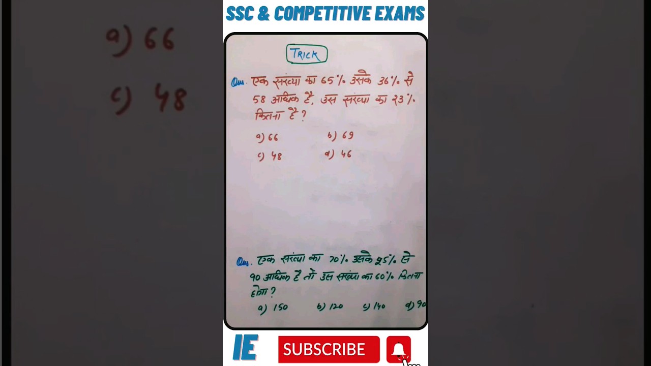 Trick Ssc Math Math trick | SSC | competitive exam #ssc #mathpuzzle #shorttrick - YouTube