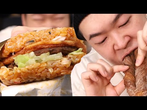믿고 먹는 사이드맛집 전주비빔라이스버거 먹방입니다!!