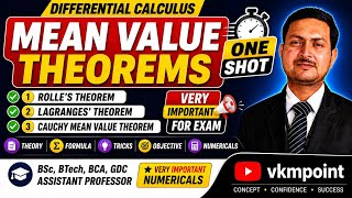Rolle's Theorem | Lagrange's Theorem | Mean Value Theorems | One Shot |GDC Maths Assistant Professor