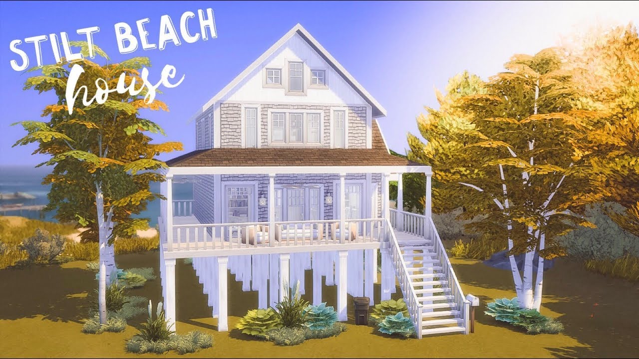 Stilt Beach House 🏖 // Sims 4 Speed Build YouTube