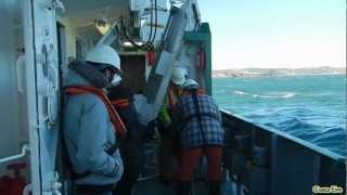 UCC Geography students (GG3007): taking Shipek grab sample on-board RV Celtic Voyager