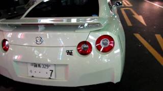 White Nissan GTR in Japan - Shinjuku district of Tokyo.