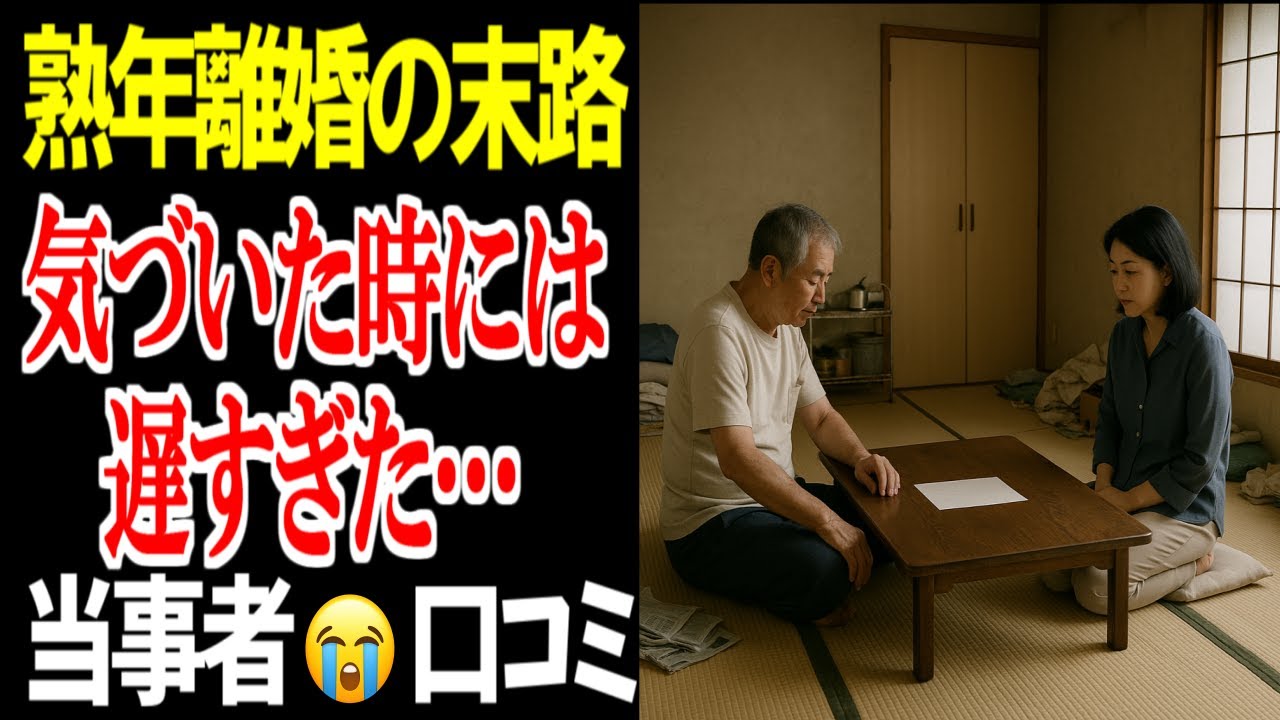 【熟年離婚の末路】残されたのは孤独と後悔だけだった…口コミ３０選紹介します