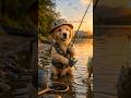 Cute Puppy Catches a Fish and Eats It! 🐶🐟 #shorts #cutedog #fishing