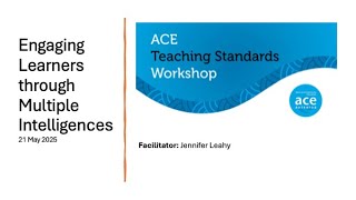 Engaging Learners through Multiple Intelligences 21 May 2025