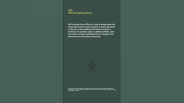 SED - Self-Encrypting Drives - Security+