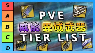 【天命2】全威能異域武器PVE排名!!! (光殞年代-韌戰季節)