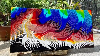 How to Paint with a Comb / Acrylic Pouring Fluid Art