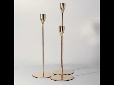 Підсвічник металевий золотий 28 см настільний, видео 1