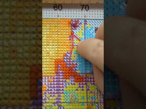 Shorts #8 How I start 11CT cross stitch (3 strands) #shorts #asmr