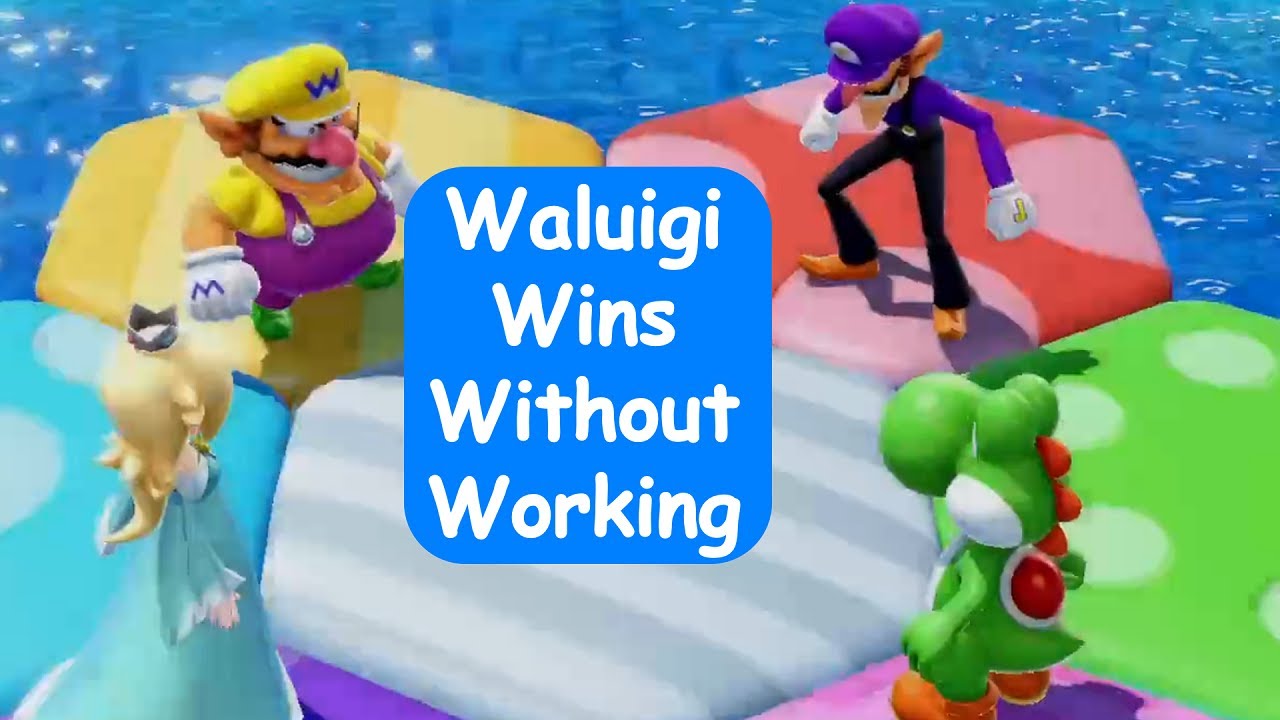 Mario Party Superstars - CHALLENGE Waluigi Wins Without Working #Wario #Waluigi #Rosalina #yoshi