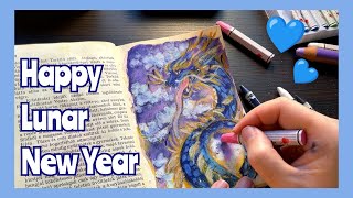 Blue Dragon Art for Lunar New Year 🎊🐉 mixed media on old book paper 💙 by Gabriella Rita Art 185 views 3 months ago 8 minutes, 32 seconds