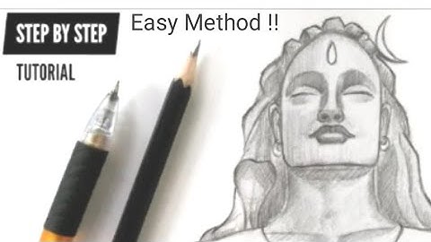 How To Draw Lord Shiva  "Adiyogi Sketch" Step By Step Tutorial (Easy Metho)