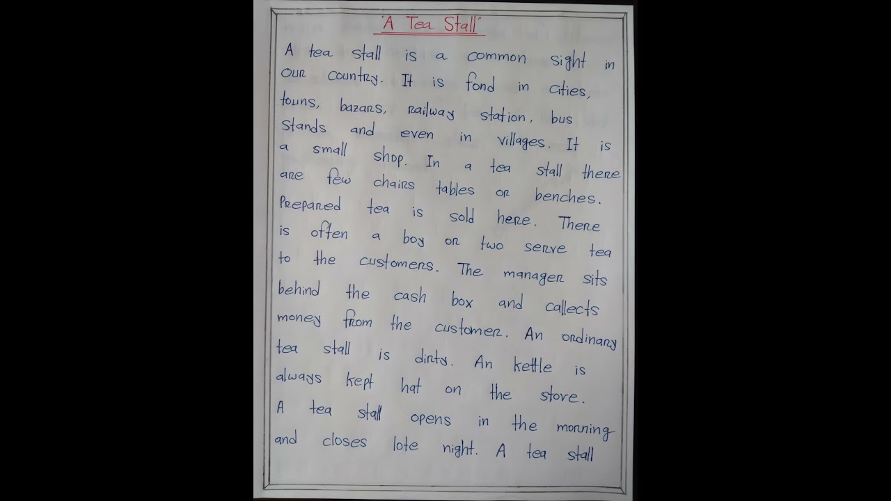 Paragraph || "A Tea Stall" || 