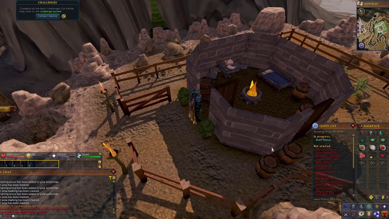 **RUNESCAPE** Death Plateau Walkthrough. Visual Guide. No Commentary.