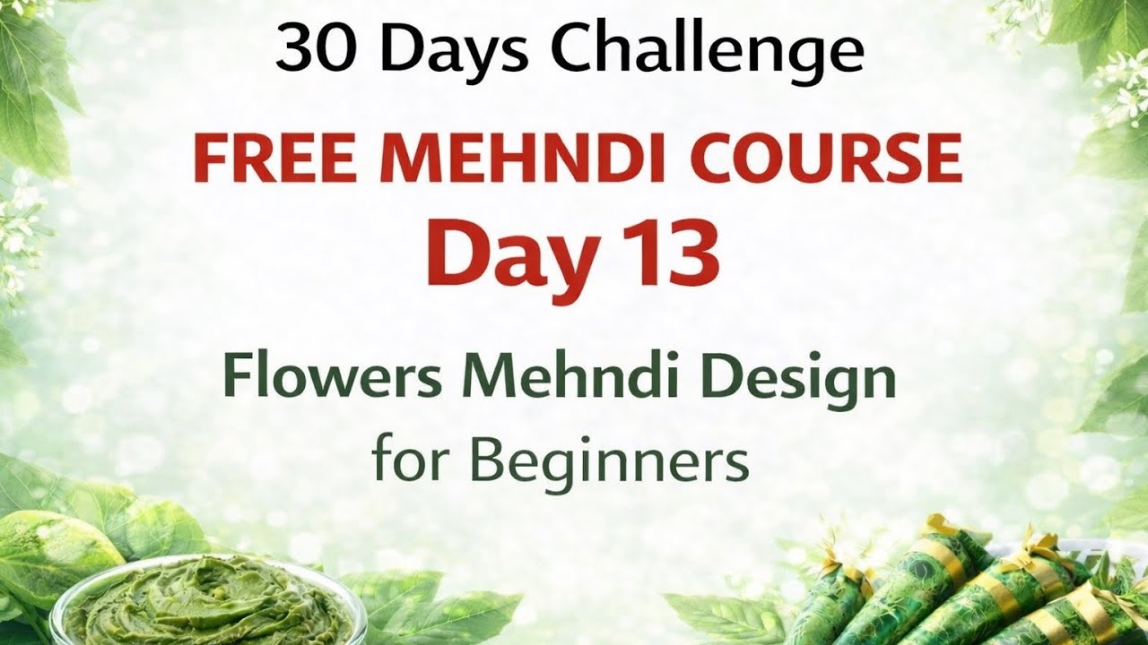 Free Mehndi Course Day -13, flowers mehndi design || @putulmehndiart 