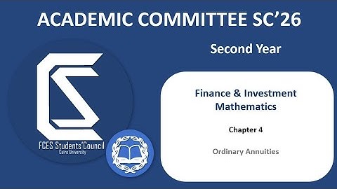 Chapter 4 – Second Year Ordinary Annuities