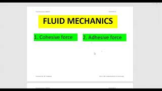 Cohesive force and adhesive force