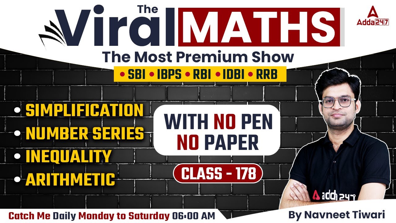 Bank Exams | Simplification | Number Series | Inequality | Arithmetic | Viral Maths 179 | Navneet
