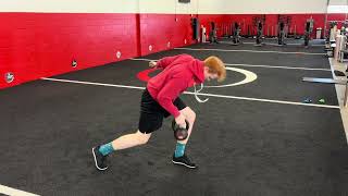Split stance KB ballistic row