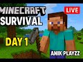 🌍 Minecraft Survival Stream #Day1 #Live #ANIKPLAYzZ