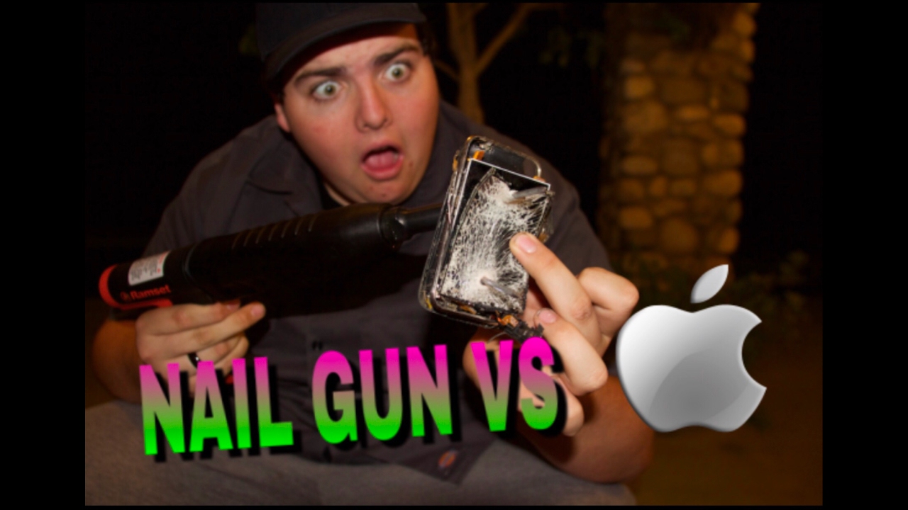 NAIL GUN VS IPHONE YouTube