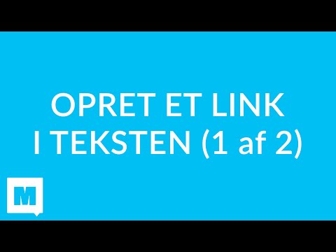 Video: Sådan Skjules Et Link Under Teksten