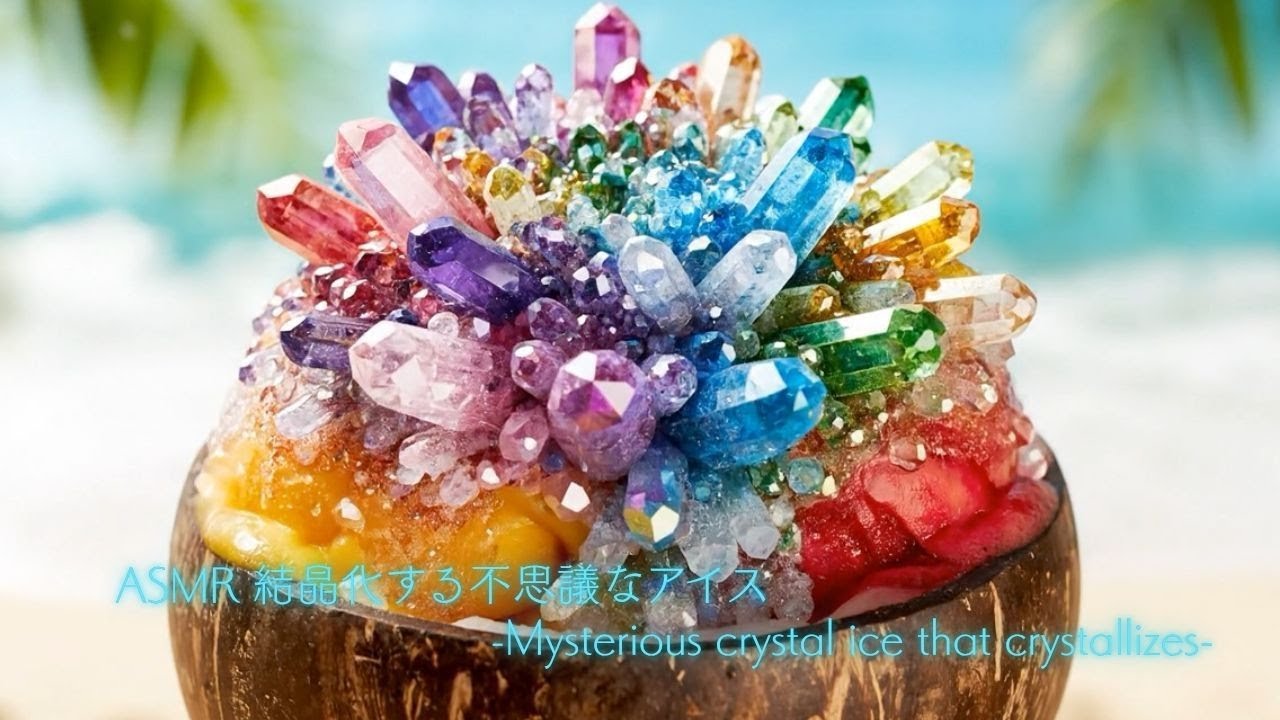 [ASMR] 結晶化する不思議なアイス。Mysterious crystal ice that crystallizes.🎧Crystal growth. 