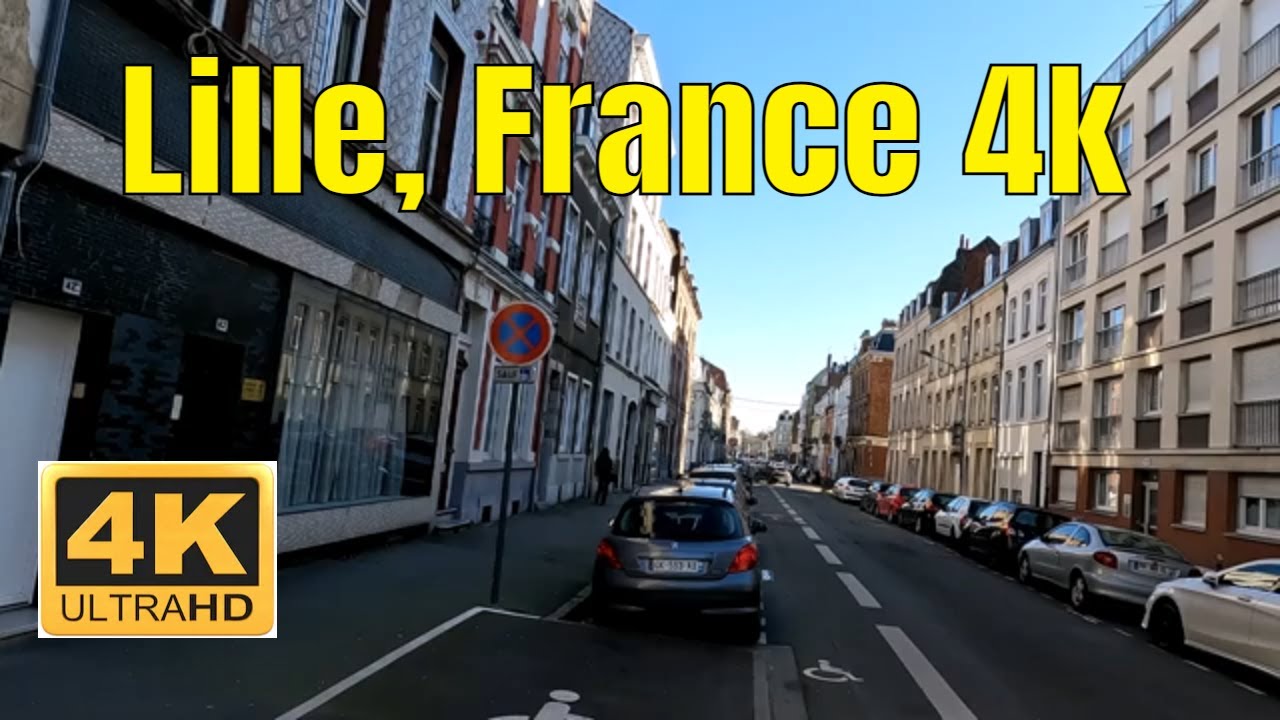 Lille, France 4k.- Driving- French region