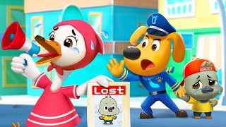Babys Looking For Mommy Police Cartoon Safety Cartoon Kids Cartoon Sheriff Labrador