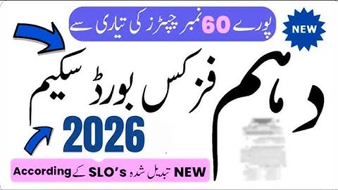 10th Class physics pairing Scheme 2026 class 10 physics pairing Scheme 2026