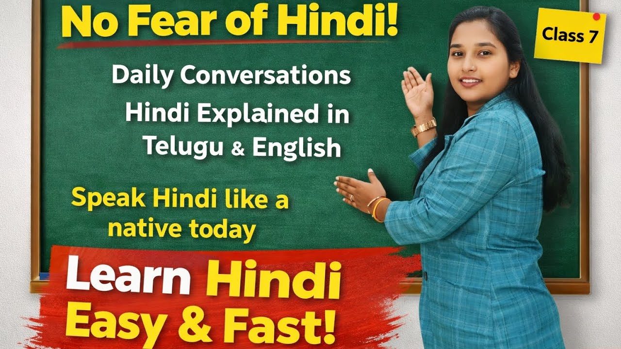 Daily conversations hindi to telugu|spokenhindi|class 7|spoken hindi conversations through telugu 
