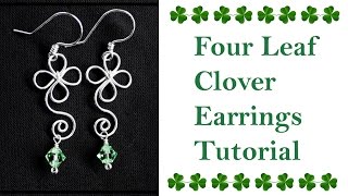 How to Make Shamrock Clover Leaf Earrings for St. Patricks  Wire Wrapped Jewelry Tutorial