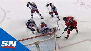 Joonas Korpisalo Makes Incredible Save In Overtime But Flames Score Seconds Later