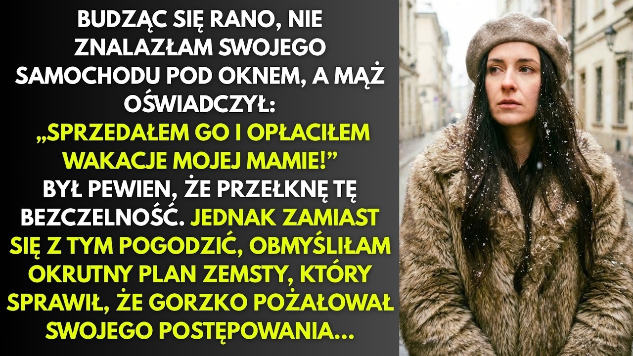 Zatrzymałam się w połowie kroku w drodze do kuchni. Przez okno zobaczyłam puste miejsce parkingowe pod blokiem. Mój czerwony Qashqai zniknął. Zanim zdążyłam wypić pierwszą kawę, mój świat stanął...