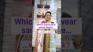 Which partywear saree shade will u pick? Myntra saree haul for dhanu rashi